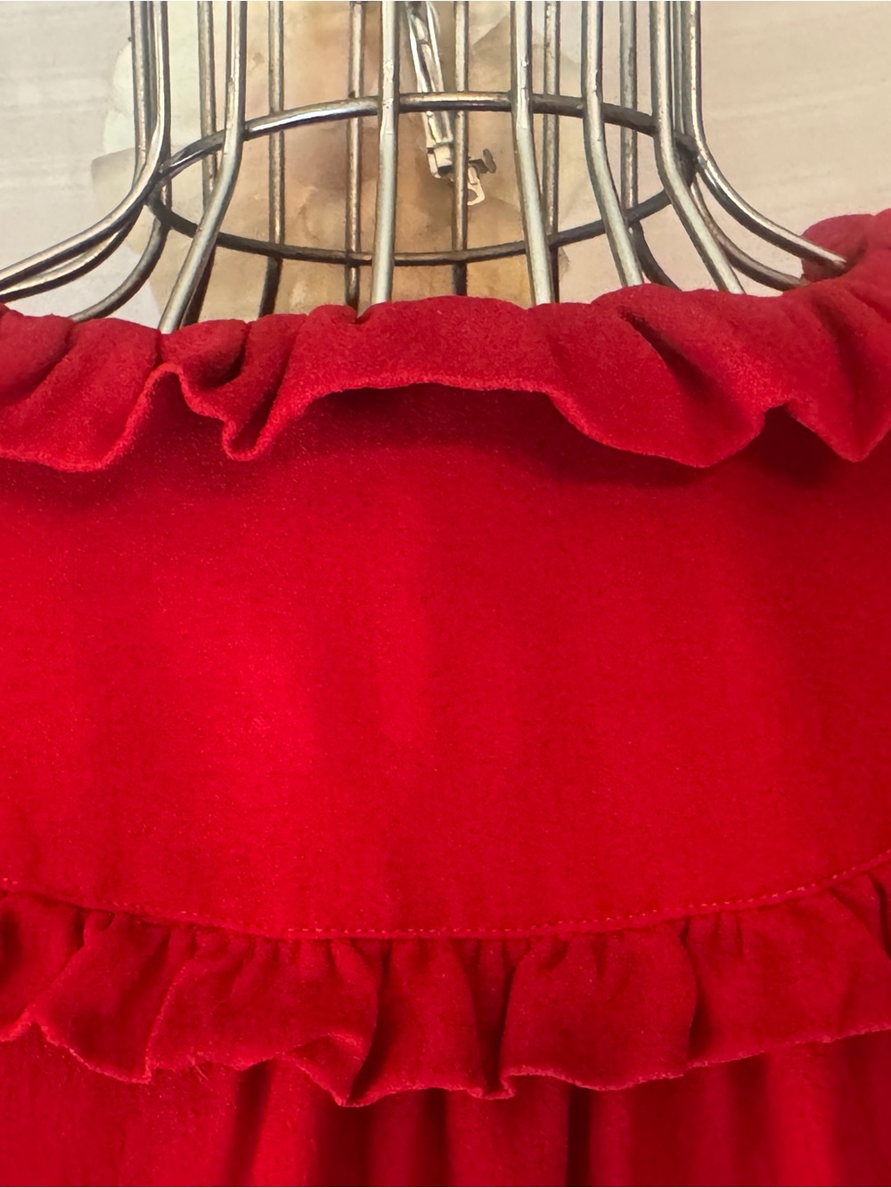 Marc Jacobs 100% Silk Red Ruffled 3/4 Sleeve Dress with Belt, 10 - Picture 12 of 14